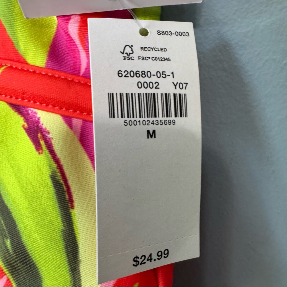 Old Navy Banded High Waist Tropical Orange Red Swim Bottoms. NWT. Women’s Med - Picture 7 of 13